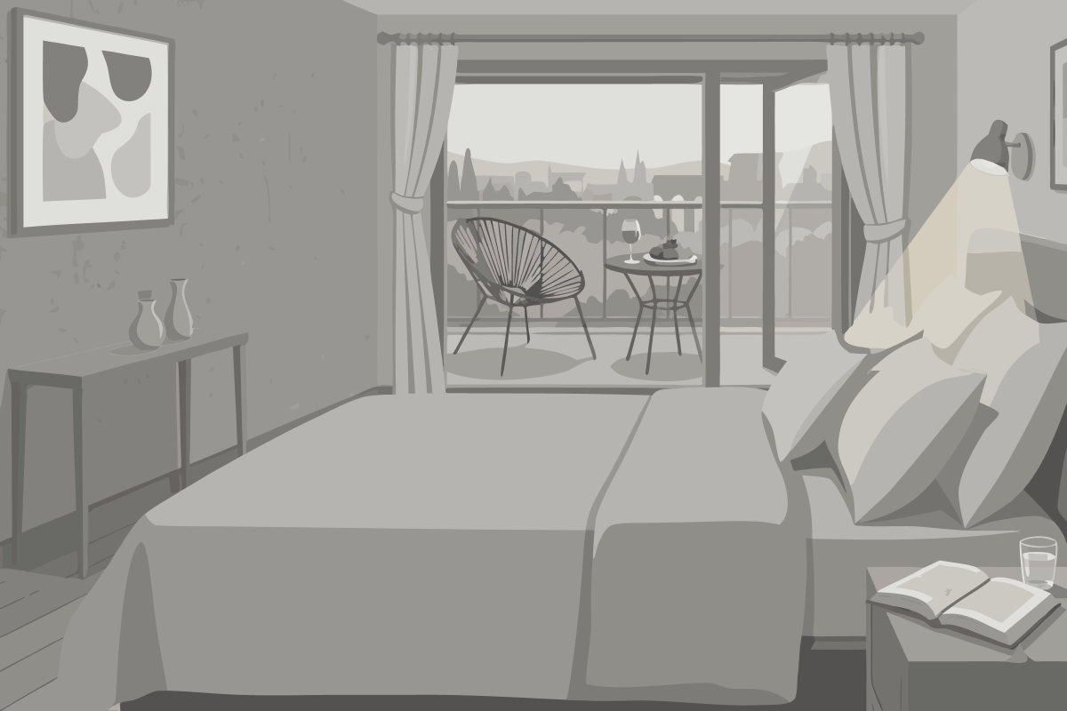 Suite con terraza y vistas laterales al mar